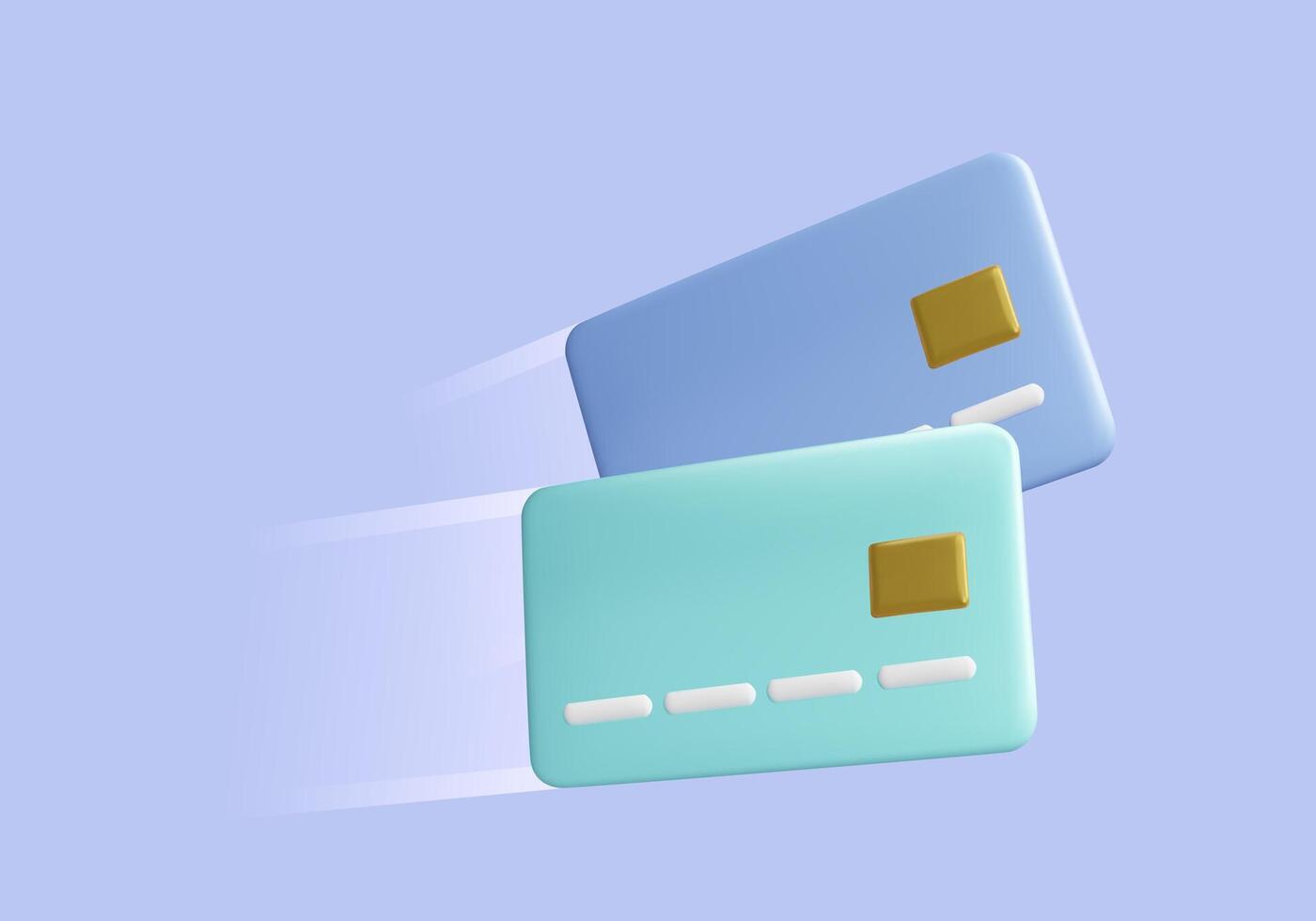 3d tekenfilm stijl credit kaart. bedrijf ontwerp element. vlieginf credit kaart cashback of geld transactie concept. vector illustratie