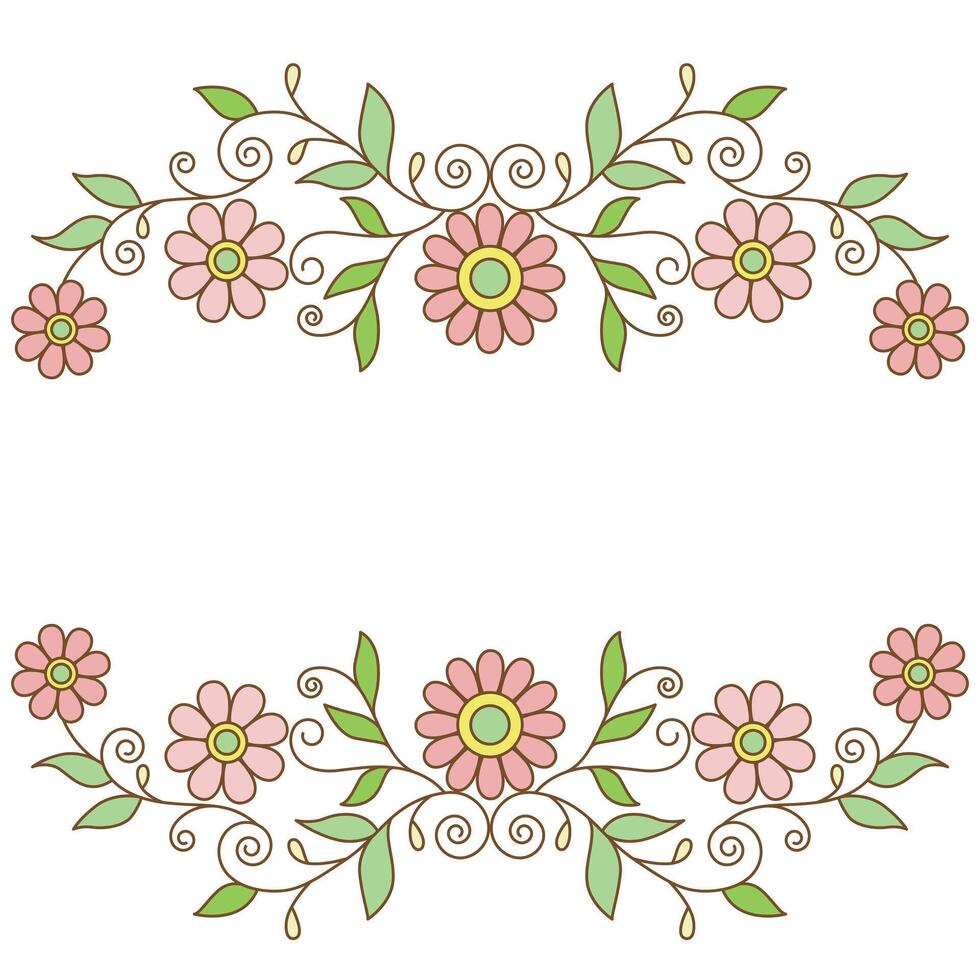 oranje beige bloem krans kader, bloem arrangement illustratie vector