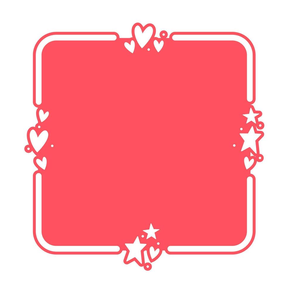 kader met harten. Valentijnsdag dag afgeronde plein achtergrond met hart pictogrammen. liefde en romantiek. vector