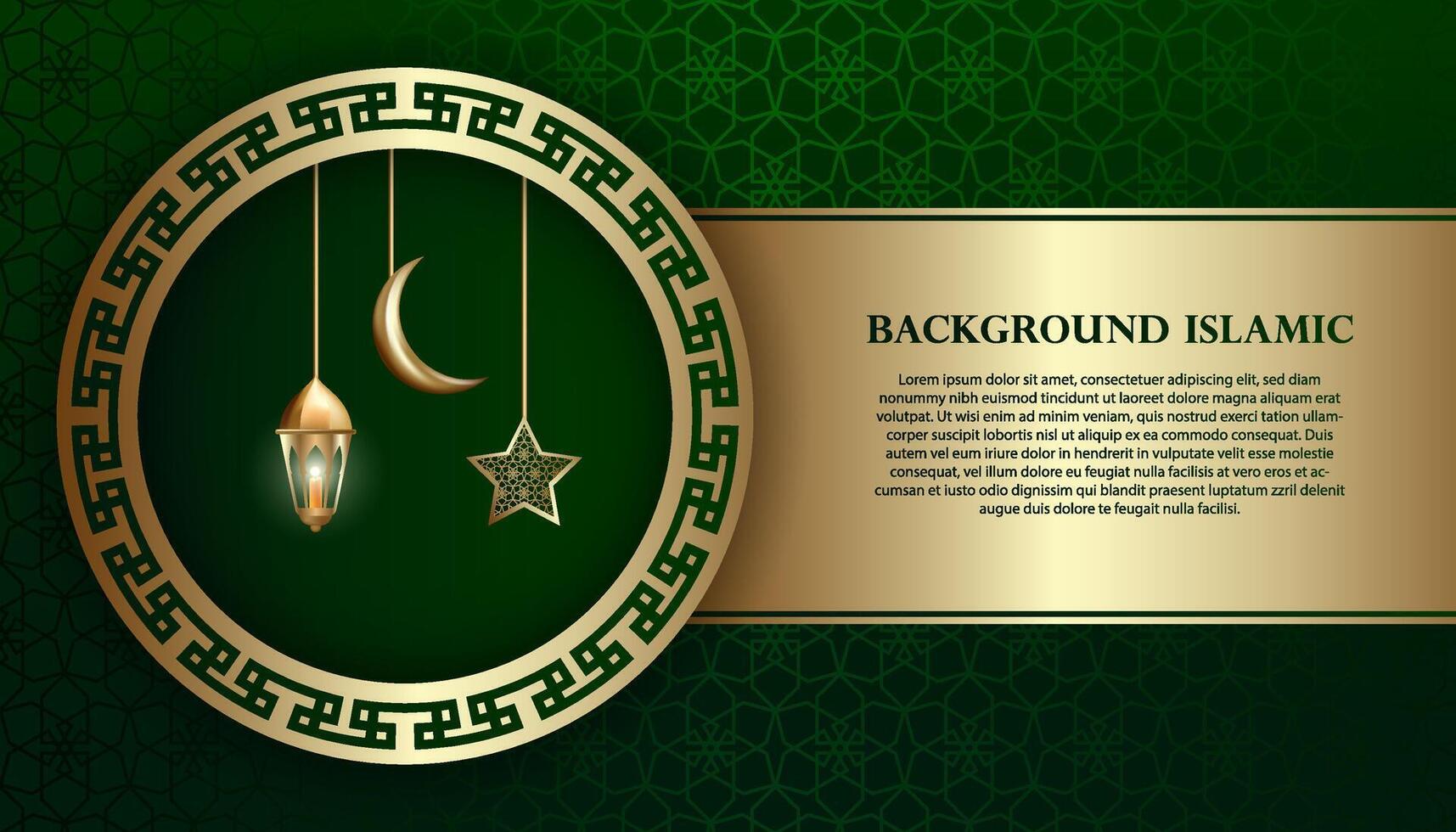 bedrijf kaart achtergrond met een Islamitisch of Arabisch thema. luxueus donker groen en goud kleuren vector