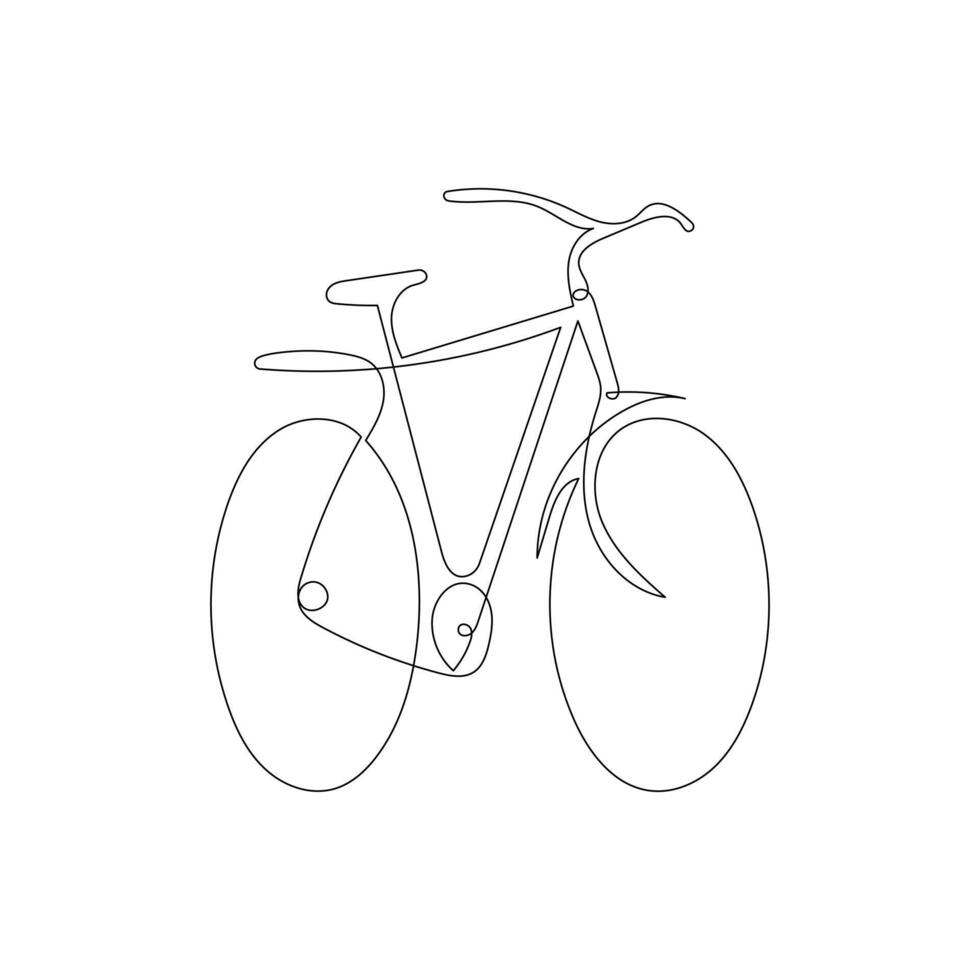 vector een doorlopend lijn tekening van fiets of fiets Aan wit achtergrond voorraad illustratie en minimaal