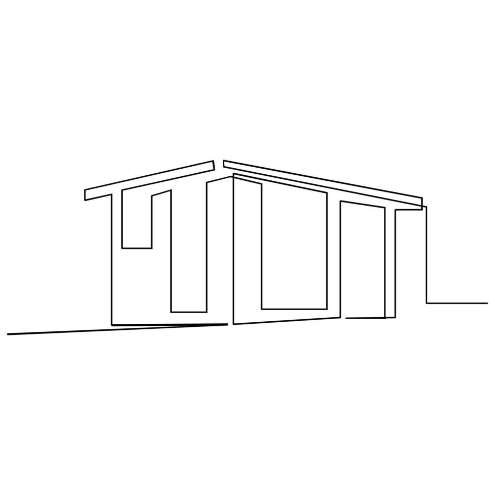 woon- privaat huis een doorlopend lijn tekening logo illustratie minimalistische pro vector