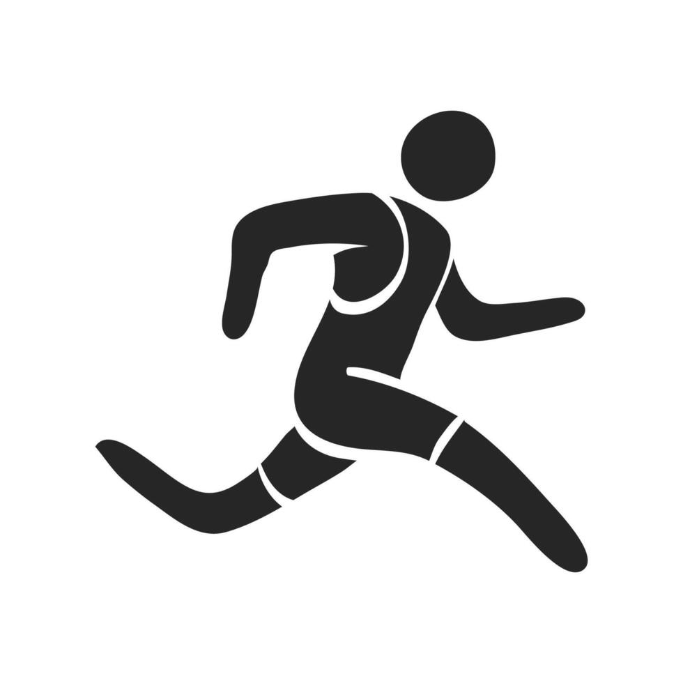 hand- getrokken rennen atleet vector illustratie