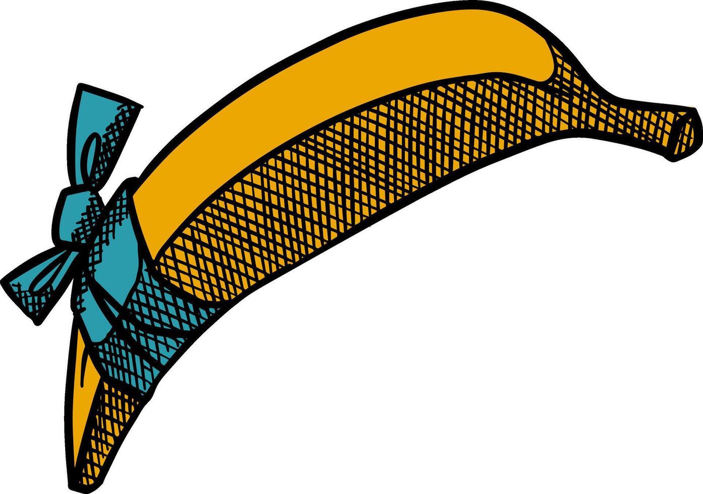 banaan met verband schetsen tekening kleur vector illustratie