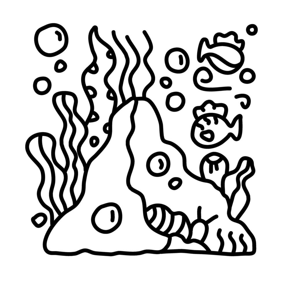 koraal riffen van strand tekening illustratie vector