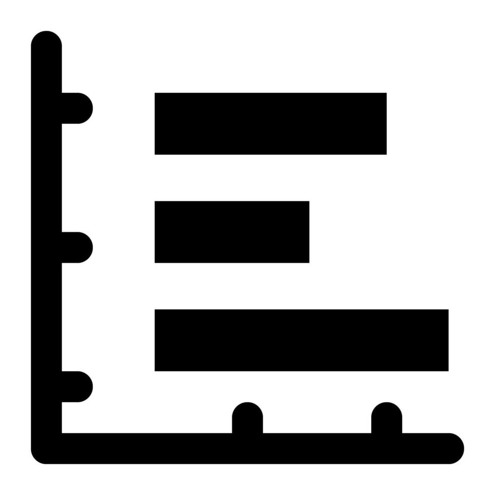 groeit bar diagram solide icoon sets vector