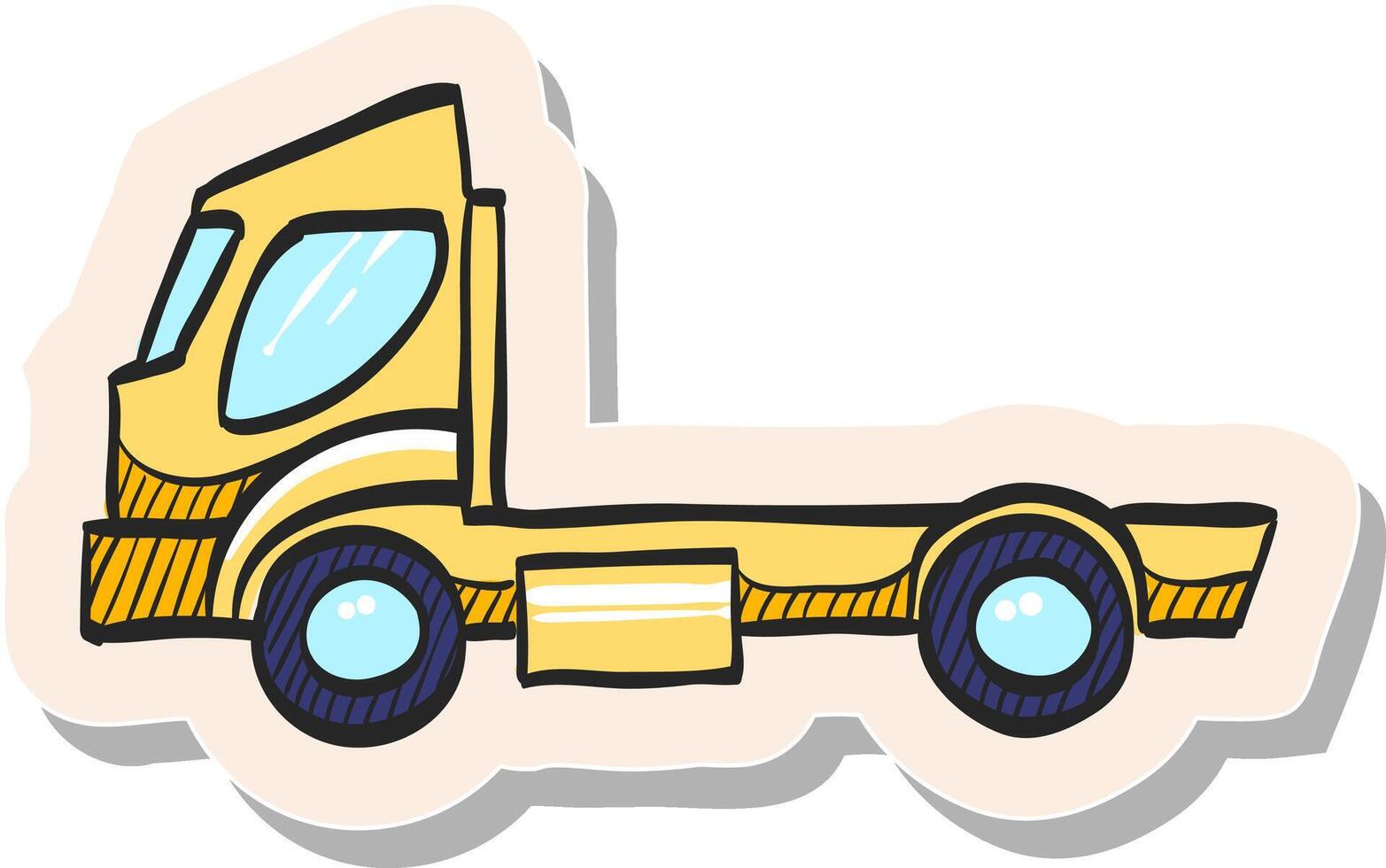 hand- getrokken sticker stijl icoon houder vrachtauto vector