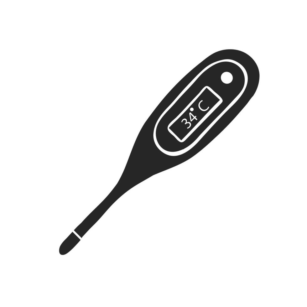 hand- getrokken digitaal thermometer vector illustratie
