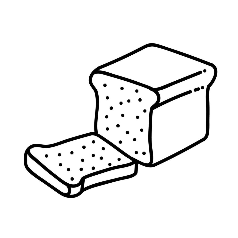 gesneden brood brood icoon. hand- getrokken vector illustratie.