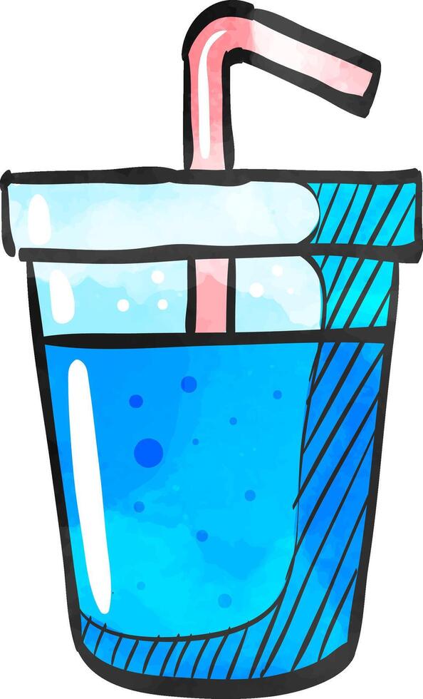 zacht drinken icoon in waterverf stijl. vector