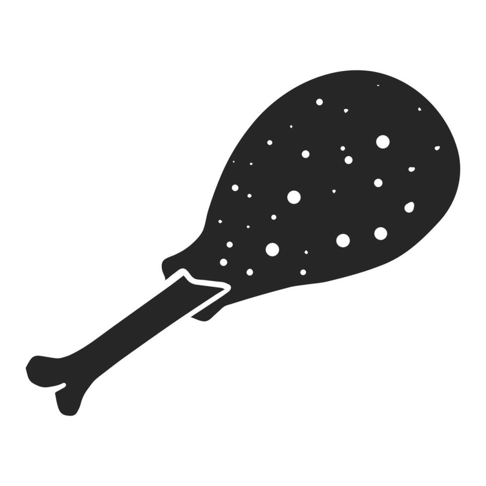 hand- getrokken icoon kip trommel stok. vector illustratie.