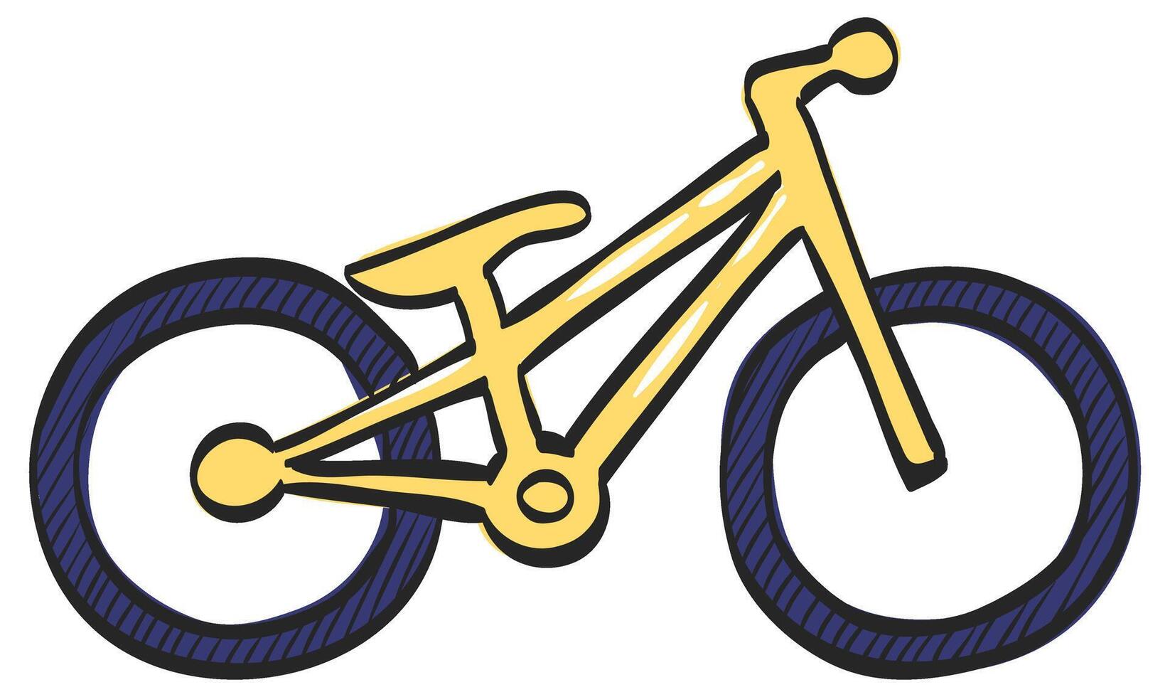 beproeving fiets icoon in hand- getrokken kleur vector illustratie