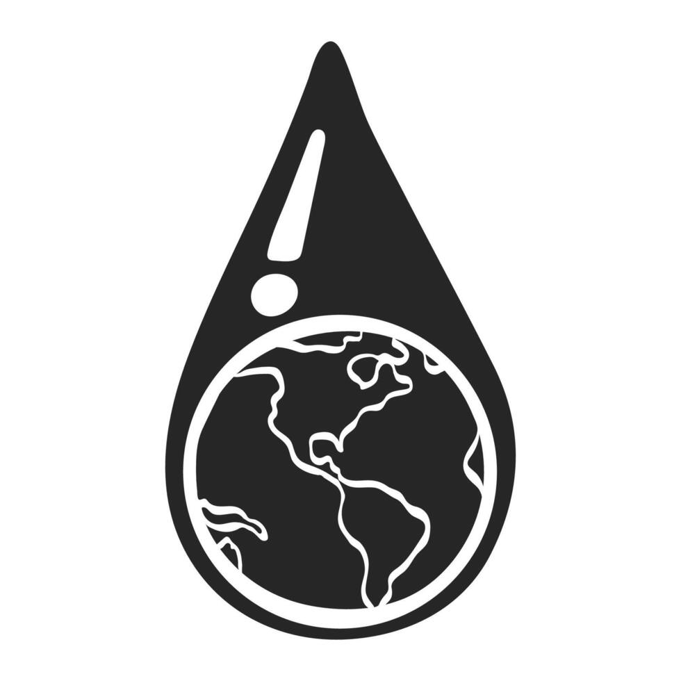 hand- getrokken aarde water laten vallen vector illustratie