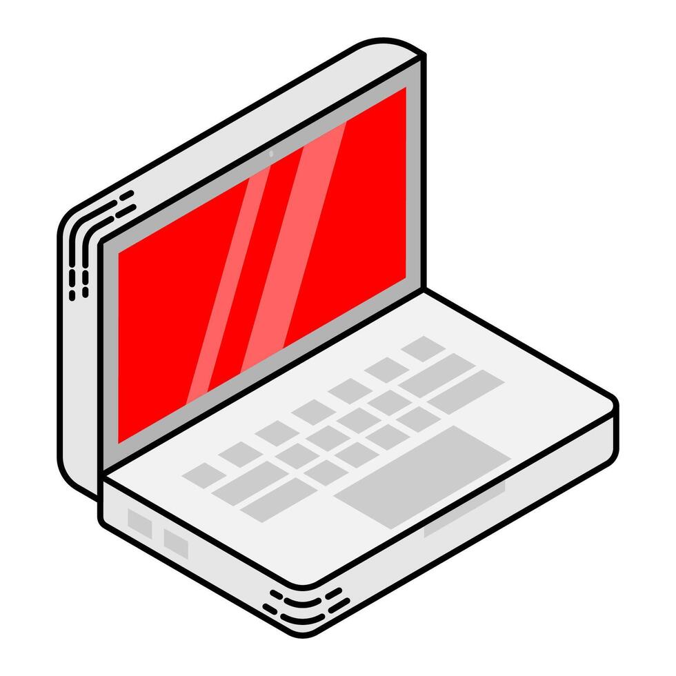 laptop icoon in isometrische stijl. technologie vector illustratie.