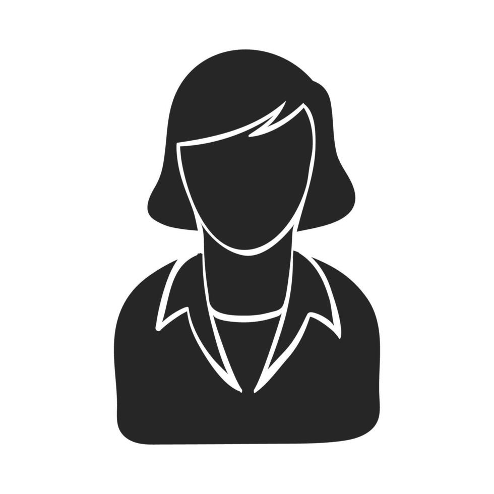 hand- getrokken vrouw receptioniste vector illustratie