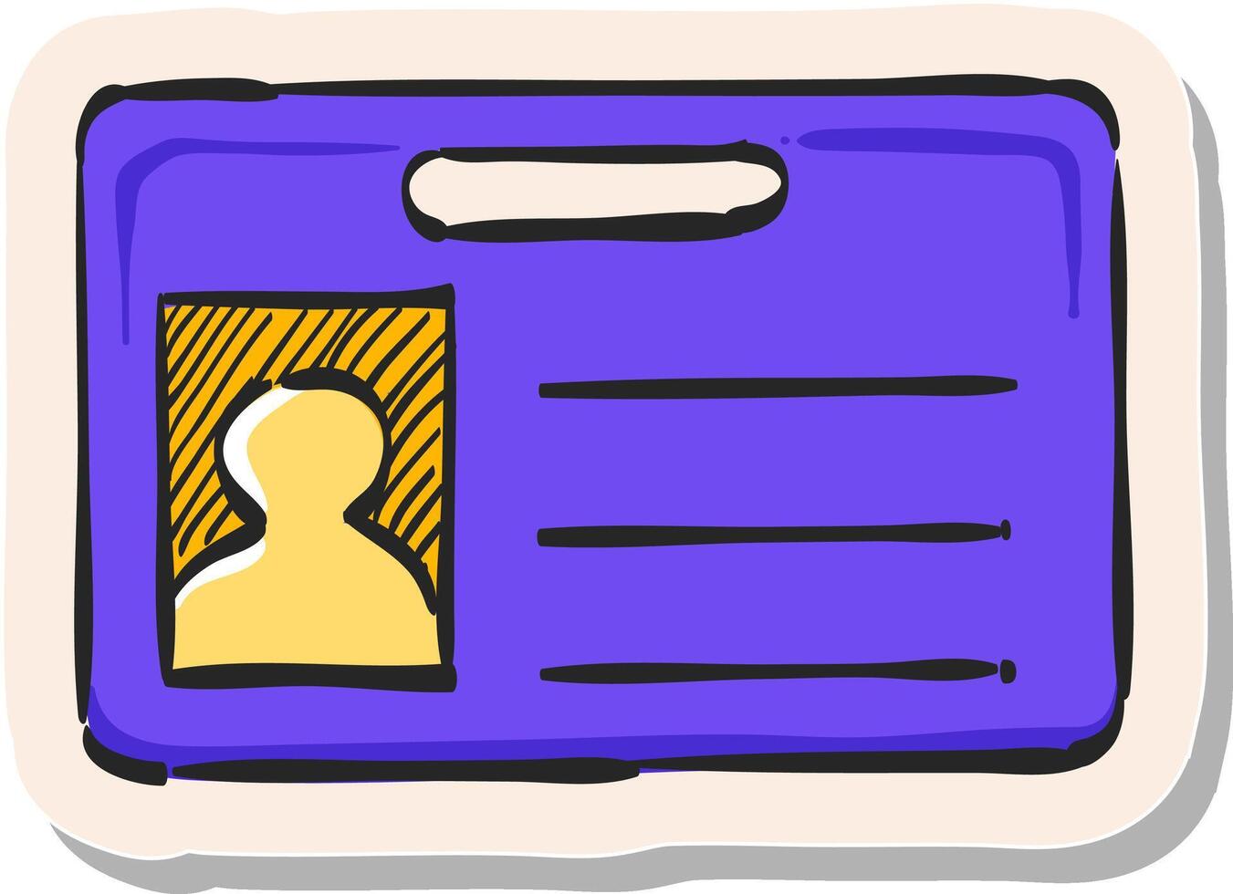 hand- getrokken ID kaart kaart icoon in sticker stijl vector illustratie