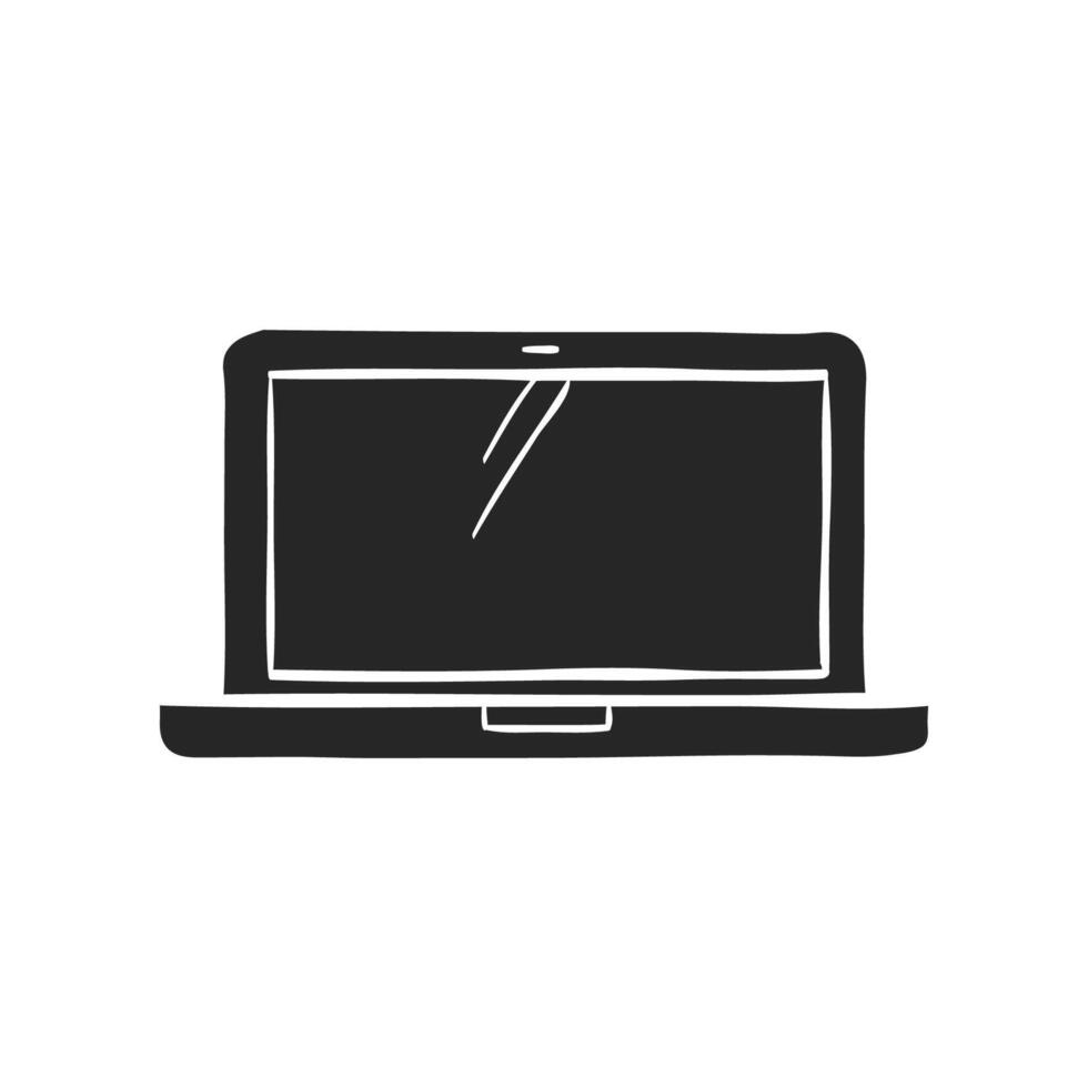 hand- getrokken laptop computer vector illustratie