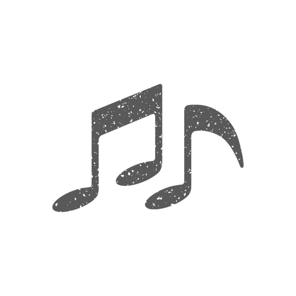 muziek- aantekeningen icoon in grunge structuur vector illustratie