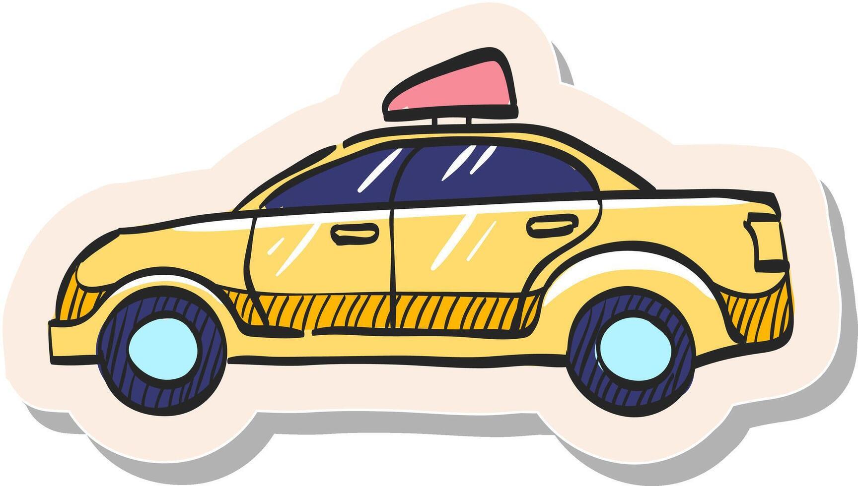 hand- getrokken veiligheid auto icoon in sticker stijl vector illustratie