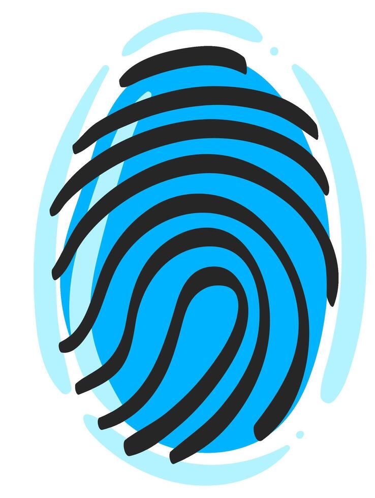 vingerafdruk icoon in hand- getrokken kleur vector illustratie