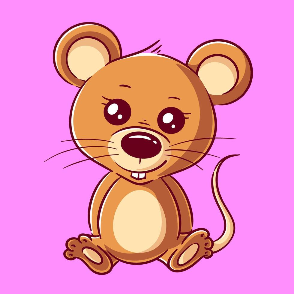 schattig Rat ontwerp zitten, tekenfilm vector