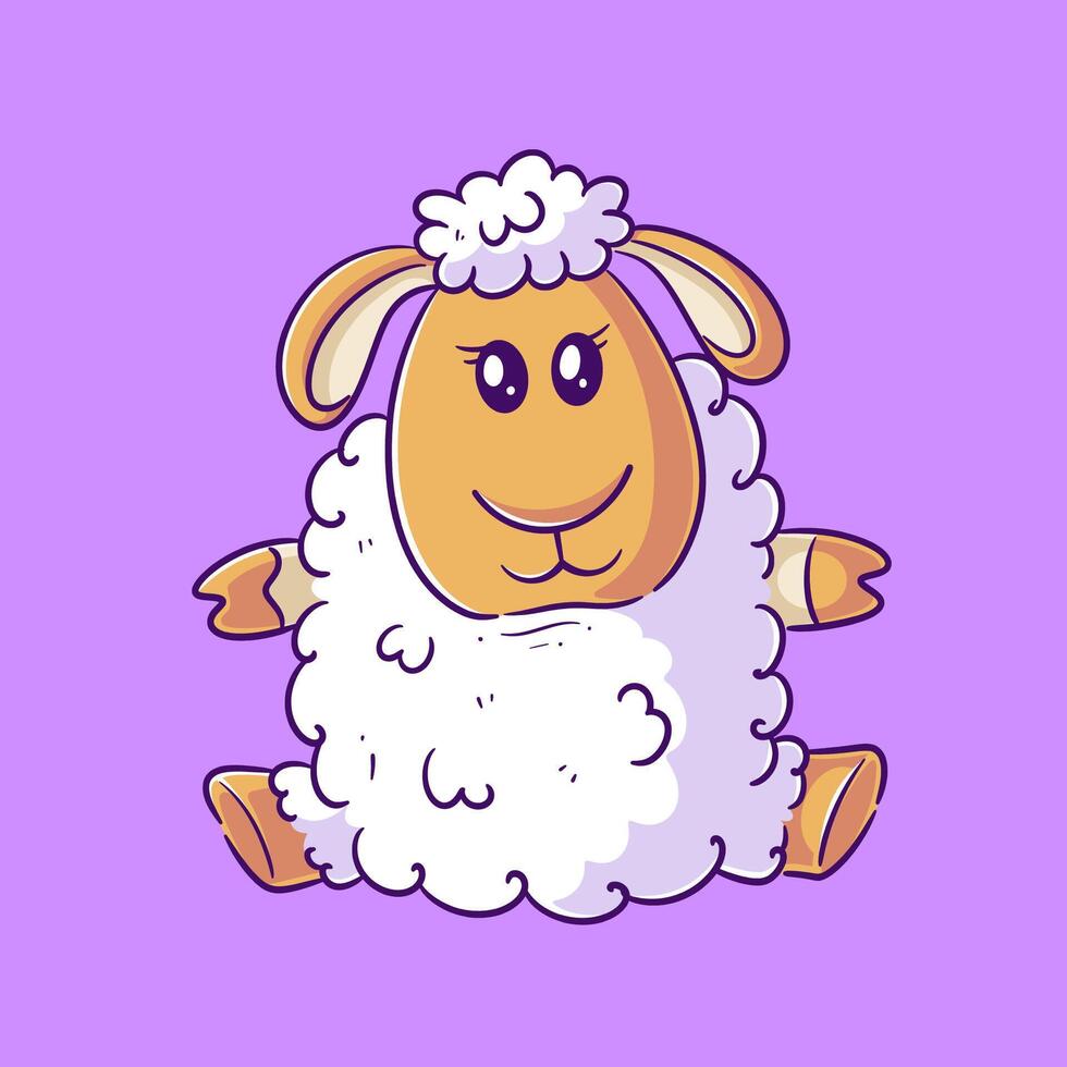 schattig schapen ontwerp zitten, tekenfilm vector