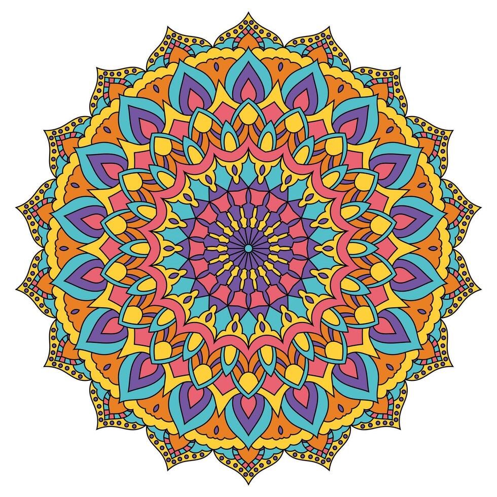 bloem ronde sier- meetkundig kleedje patroon, mandala vector illustratie