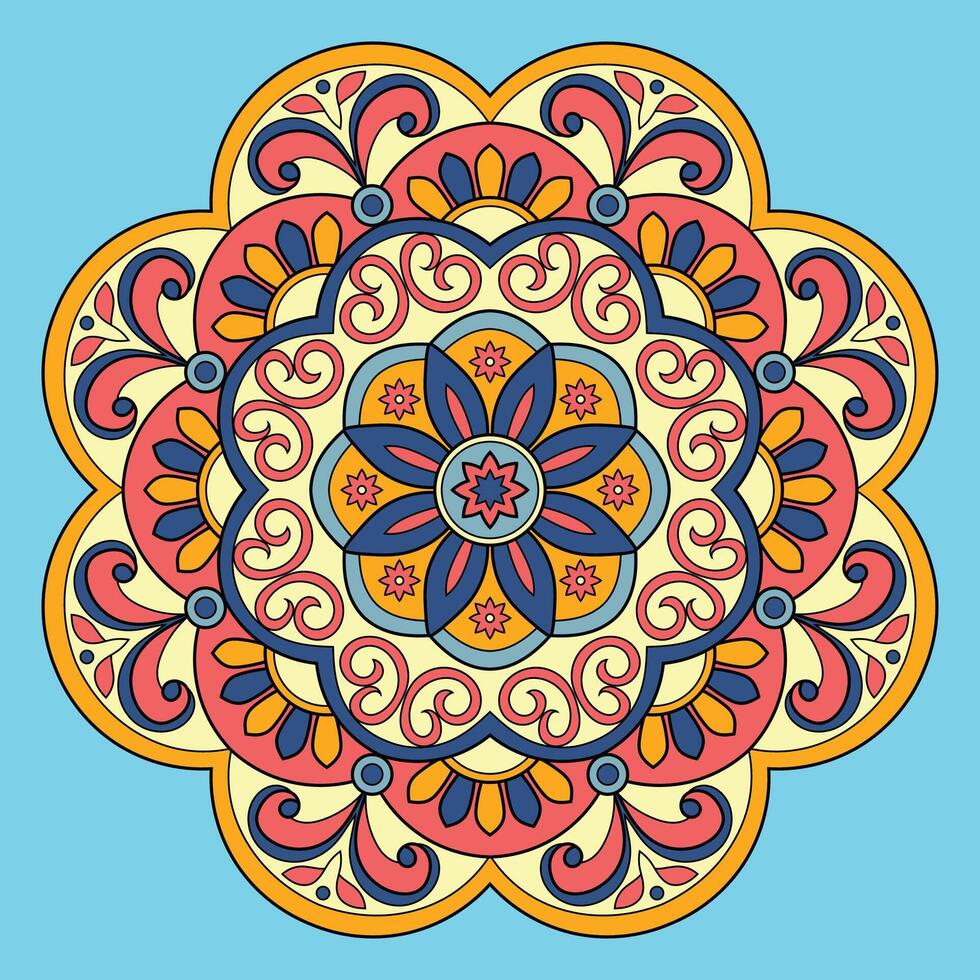 kleurrijk bloemen mandala vector illustratie ontwerp