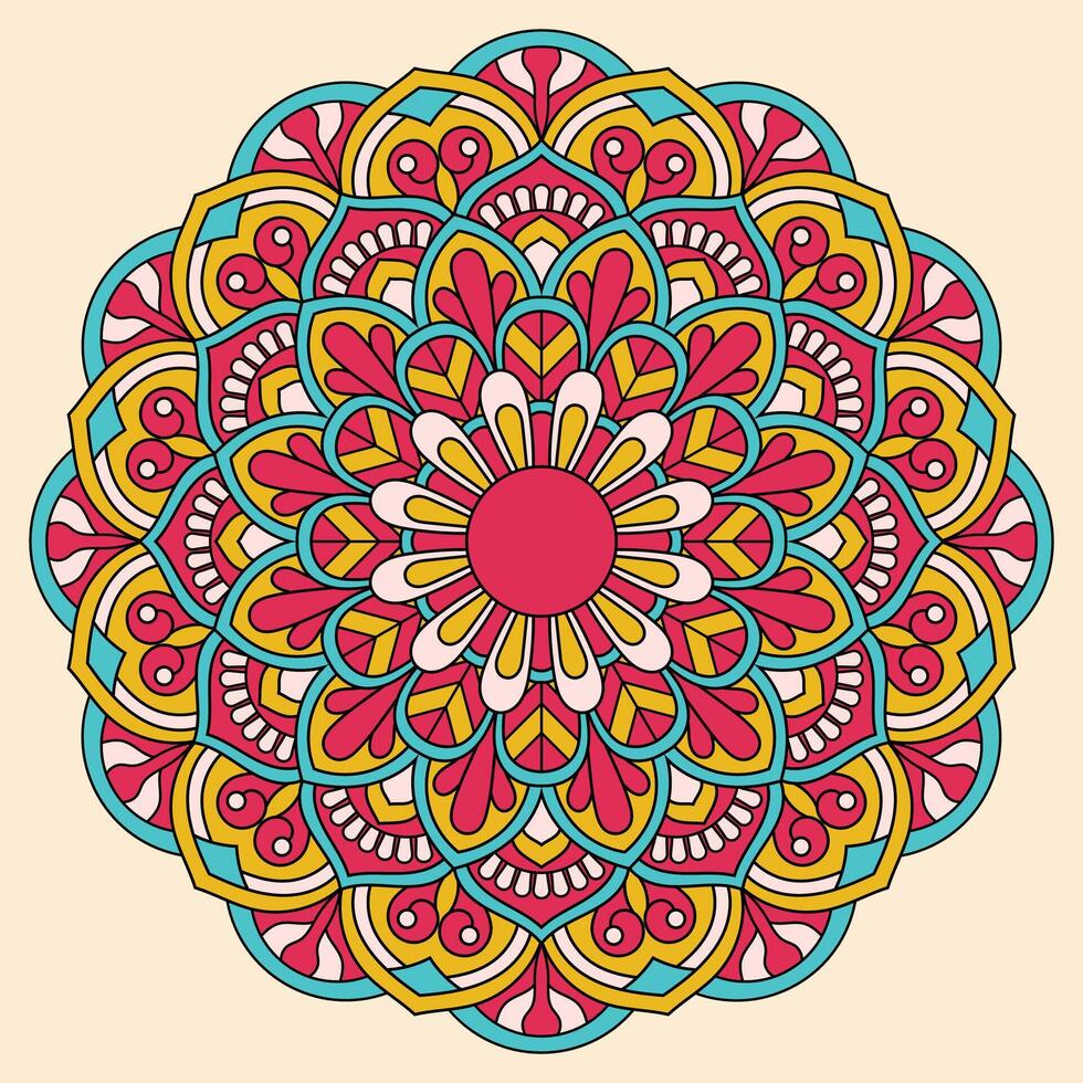 mandala, vector mandala, bloemen mandala, bloem mandala, oosters mandala, kleur mandala. oosters patroon, vector illustratie. Islam, Arabisch, Indisch, Turks, Pakistan, Chinese, poef motieven