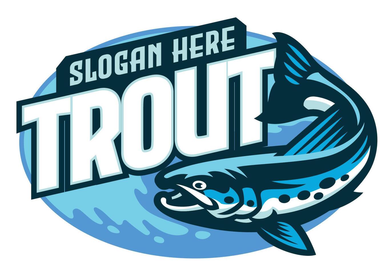 forel visvangst sport logo ontwerp illustratie vector