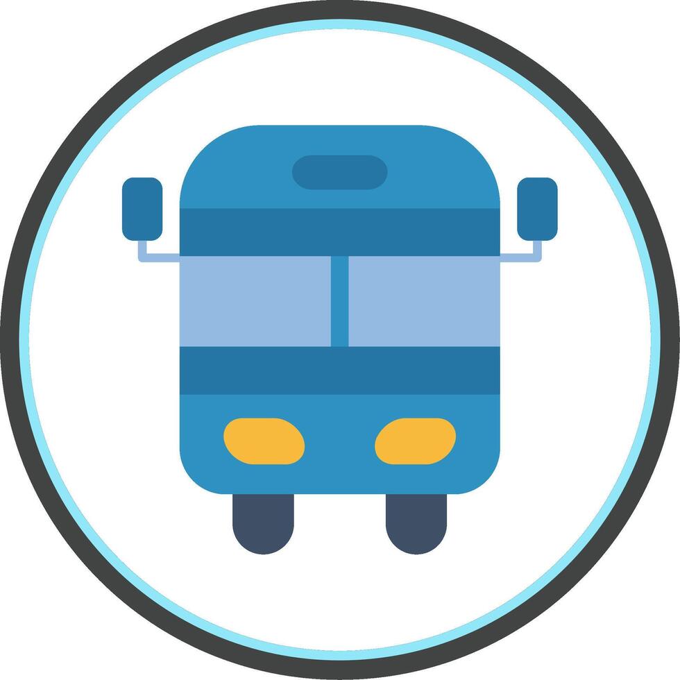 school- bus vlak cirkel icoon vector