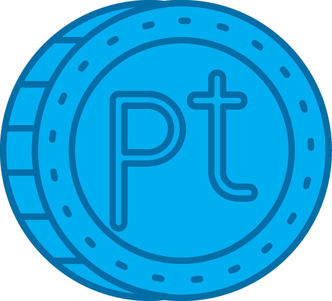 peseta blauw lijn gevulde icoon vector