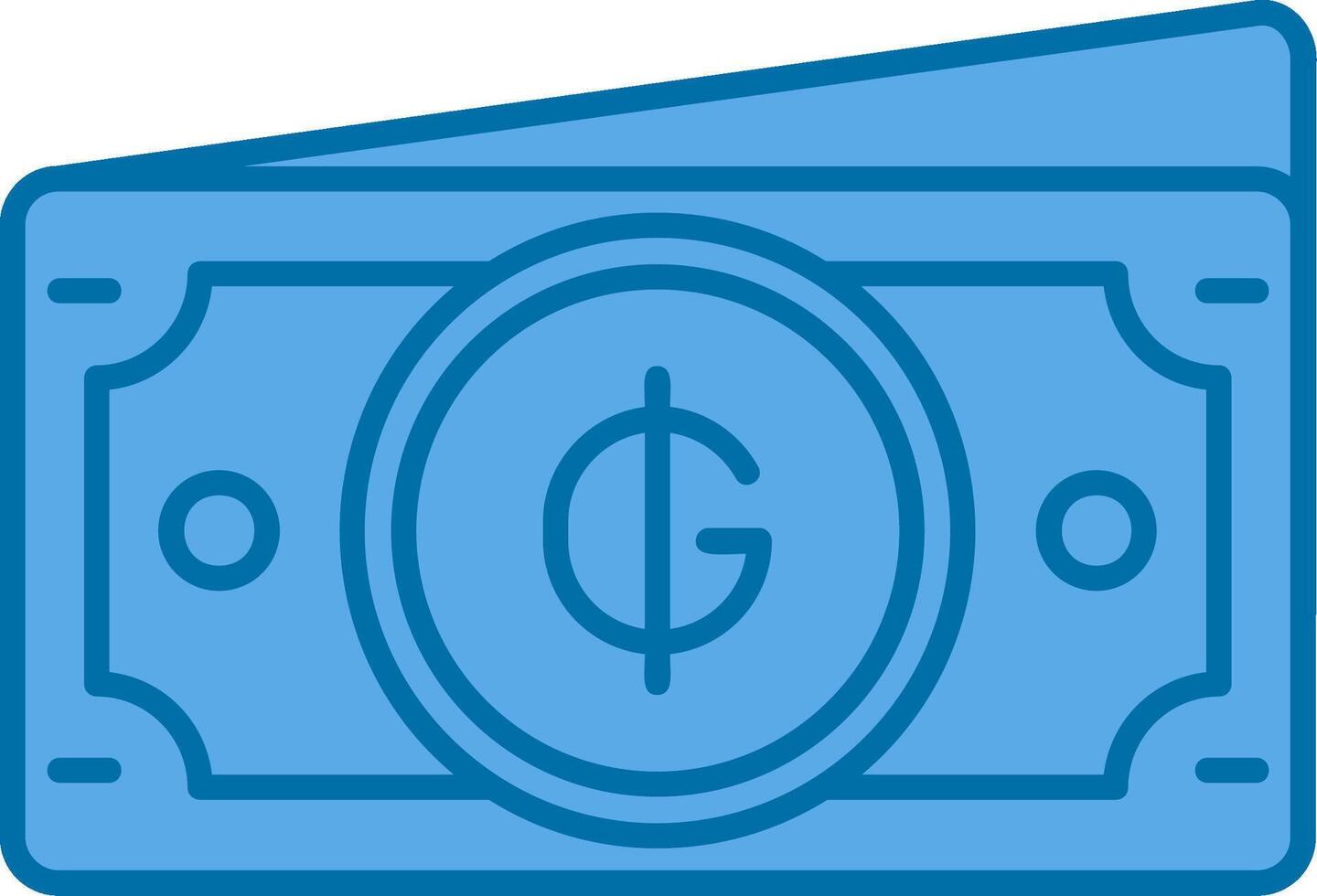 guarani blauw lijn gevulde icoon vector