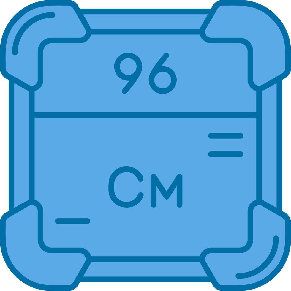 curium blauw lijn gevulde icoon vector