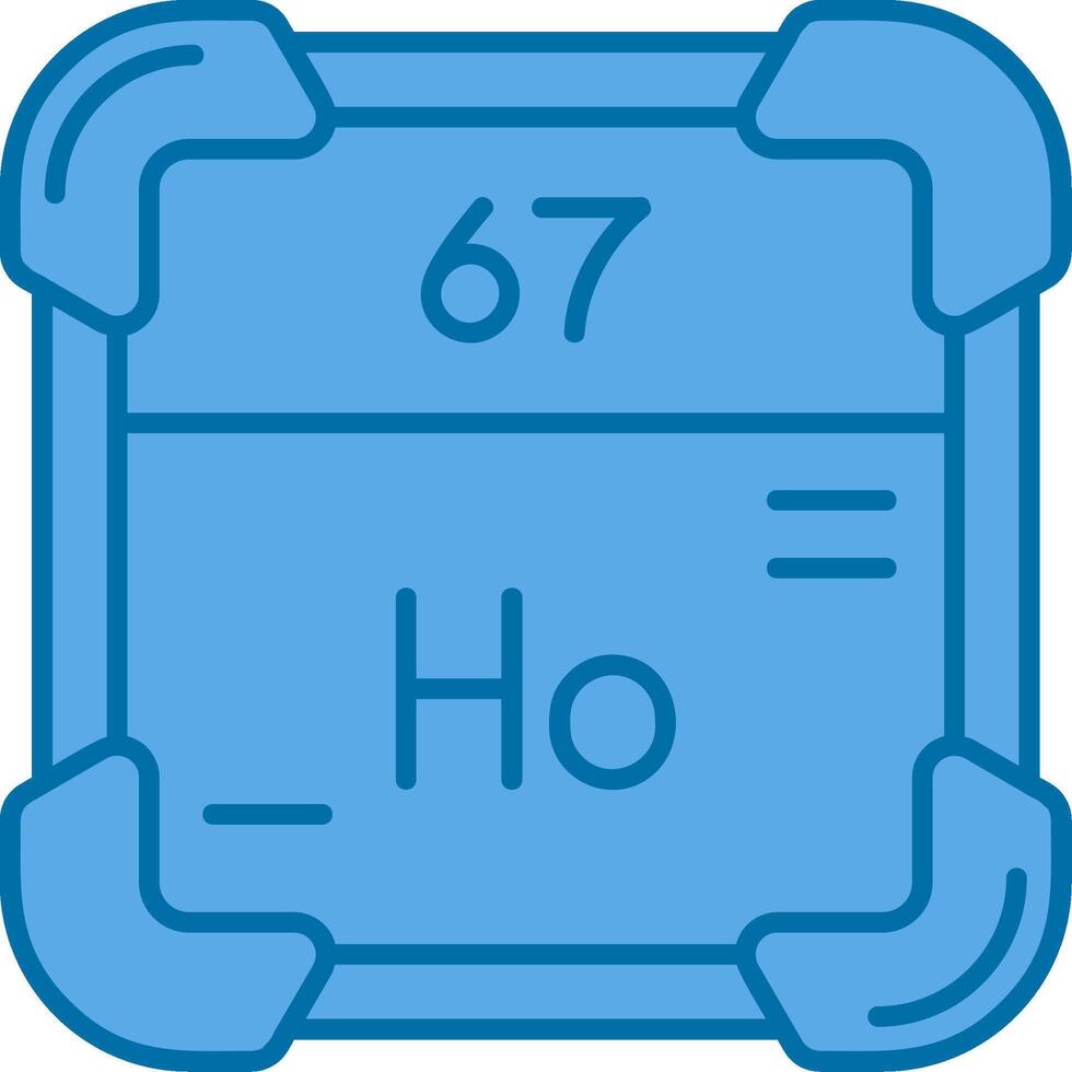 holmium blauw lijn gevulde icoon vector