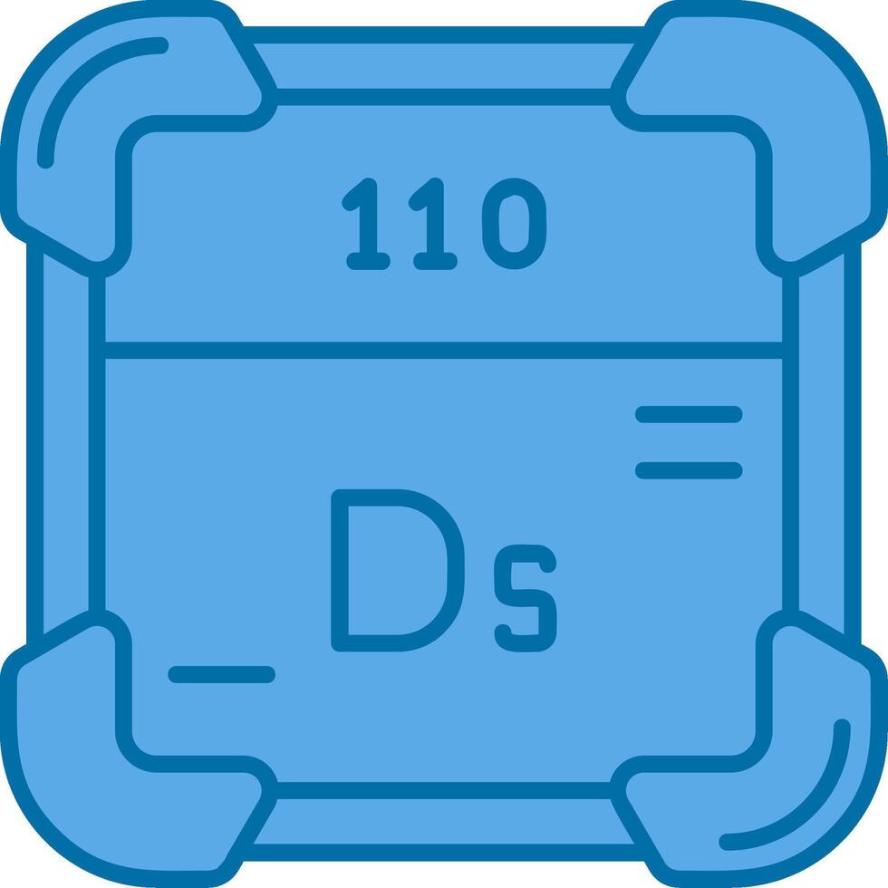 darmstadtium blauw lijn gevulde icoon vector