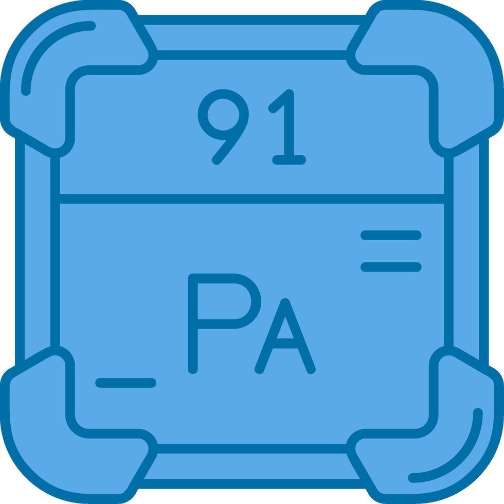 protactinium blauw lijn gevulde icoon vector