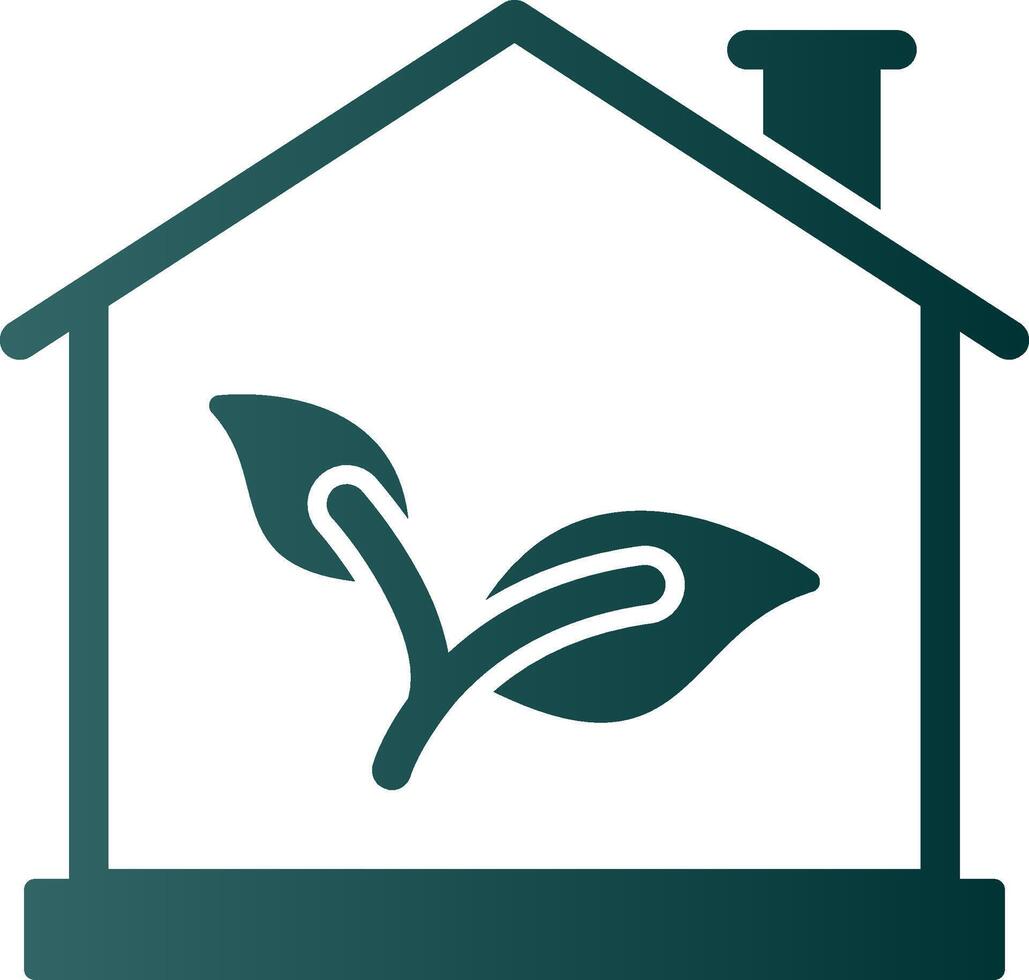 eco huis glyph helling icoon vector