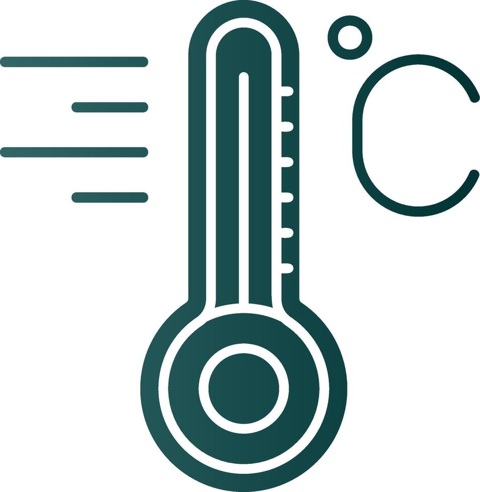 temperatuur glyph helling groen icoon vector