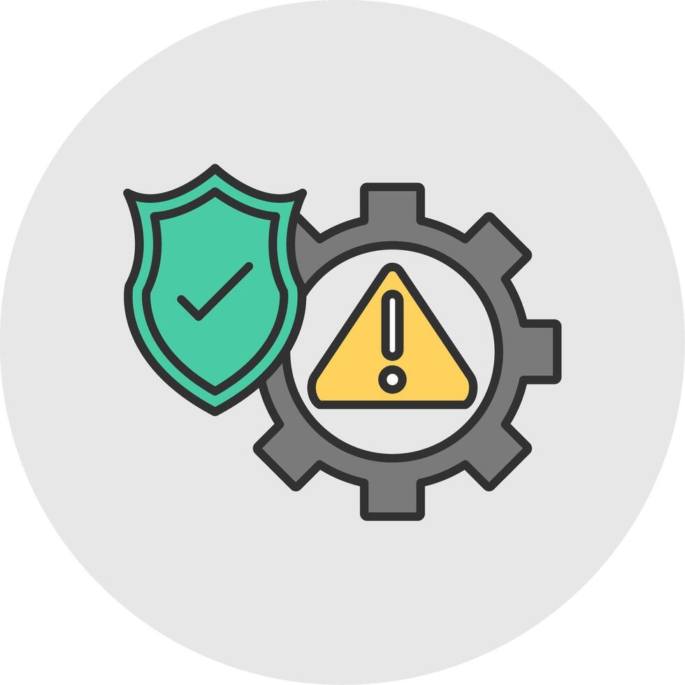 risico beheer lijn gevulde licht cirkel icoon vector