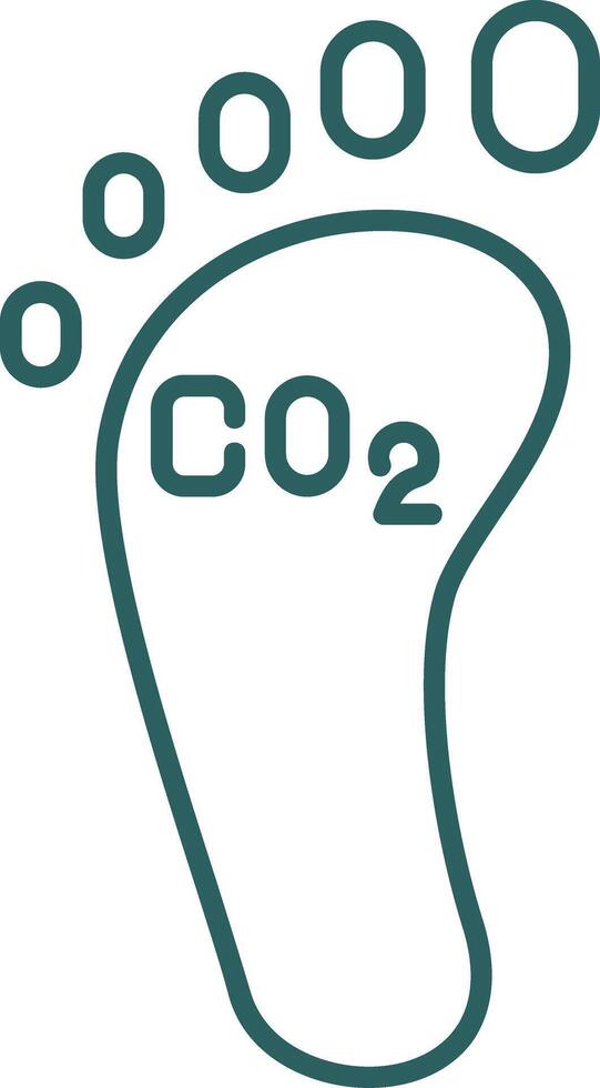 koolstof voetafdruk lijn helling icoon vector
