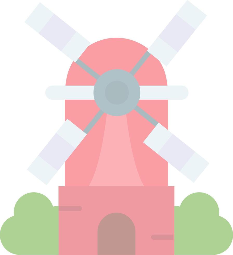 windmolen vlak licht icoon vector