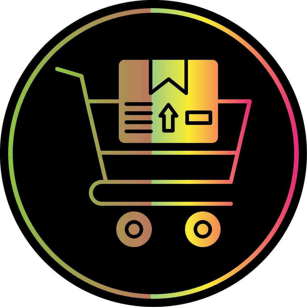 boodschappen doen kar glyph ten gevolge kleur icoon vector