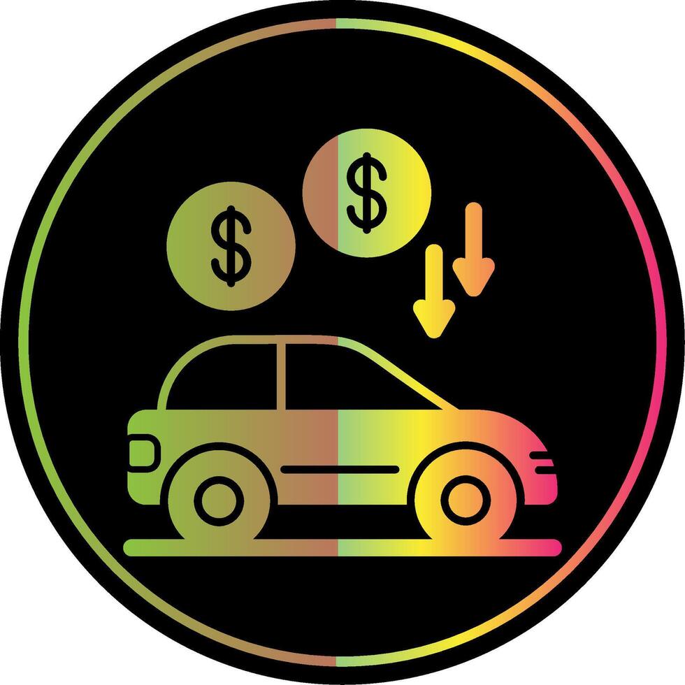 auto lening glyph ten gevolge kleur icoon vector