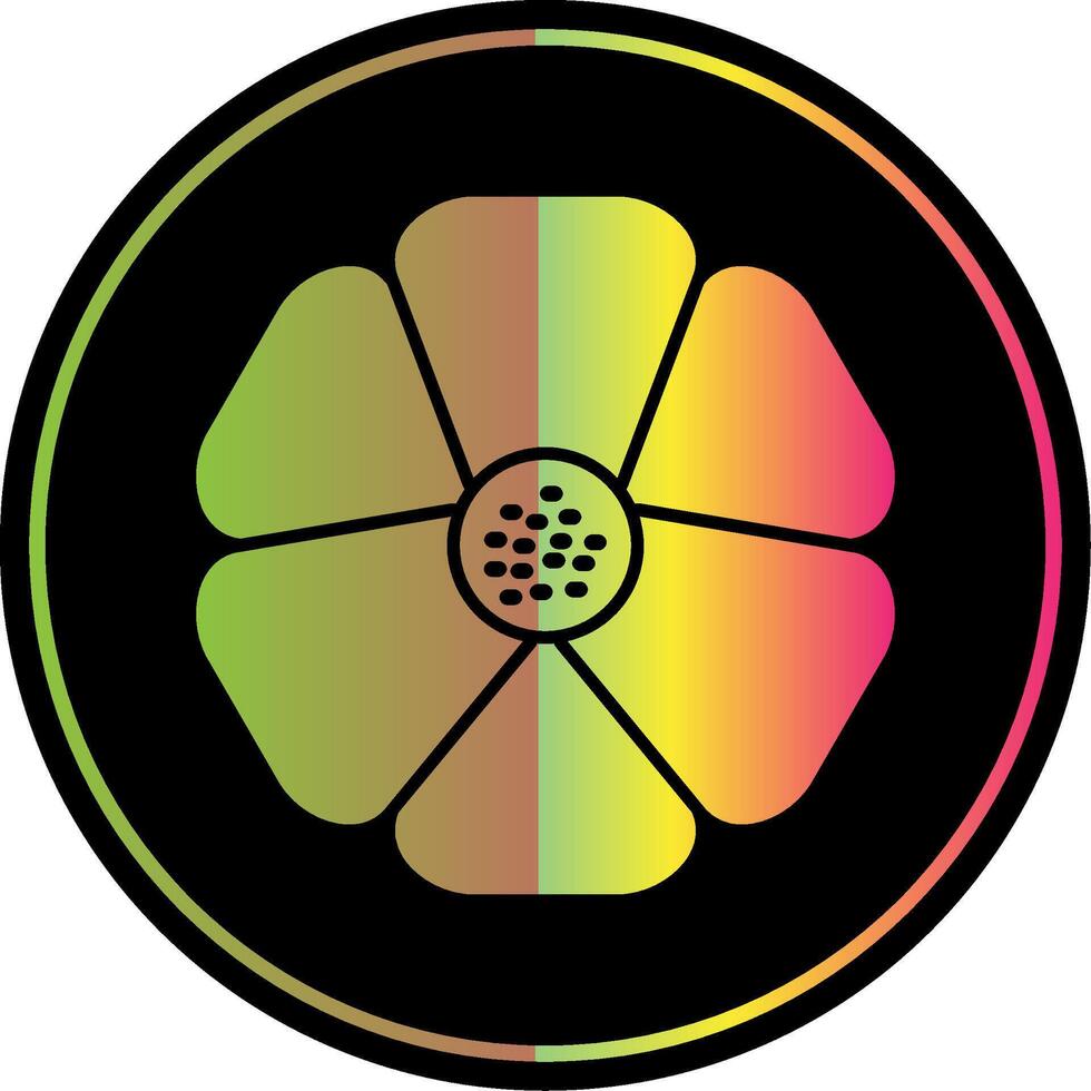 hibiscus glyph ten gevolge kleur icoon vector