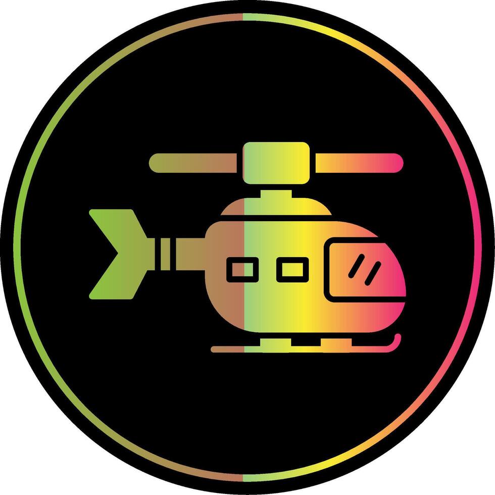 helikopter glyph ten gevolge kleur icoon vector