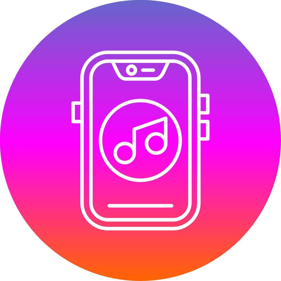 muziek- lijn helling cirkel icoon vector