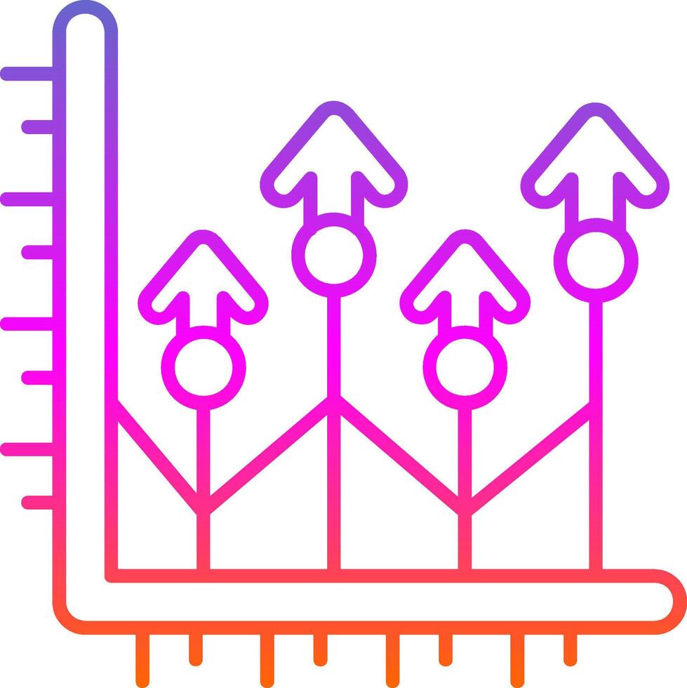 lijnverloop pictogram opgroeien vector