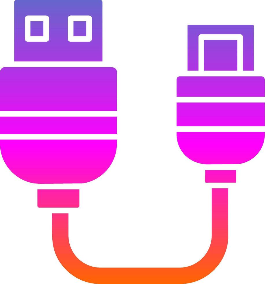 USB glyph helling icoon vector