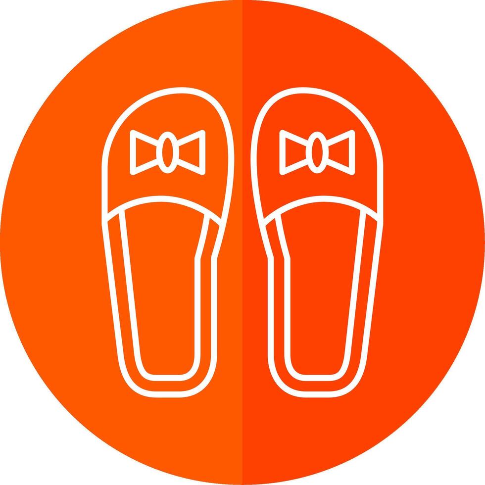 slippers lijn rood cirkel icoon vector